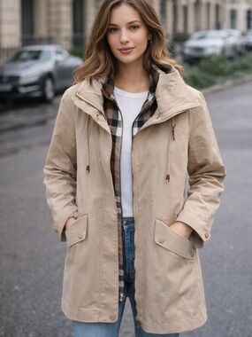 Burberry Beige Trench Coat with Signature Plaid Lining